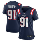 NFL Elijah Ponder New England Patriots Women's Team Game Jersey - Navy