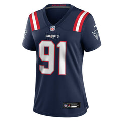 NFL Elijah Ponder New England Patriots Women's Team Game Jersey - Navy