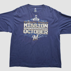 Milwaukee Brewers Majestic 2011 Long Sleeve T-Shirt - Blue - 2XL by Fanatics Real Vintage T-shirts