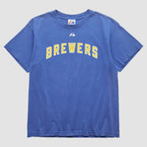 Milwaukee Brewers Majestic 2000s T-Shirt - Blue - XS by Fanatics Real Vintage T-shirts