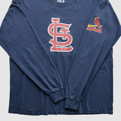St. Louis Cardinals Majestic 2000s T-Shirt - Navy - XL by Fanatics Real Vintage T-shirts