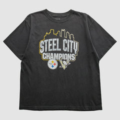 Pittsburgh Steelers Reebok 2009 T-Shirt Black Vintage