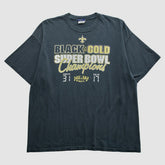 New Orleans Saints Reebok 2010 T-Shirt Black Vintage