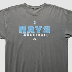 Tampa Bay Rays Majestic 2000s T-Shirt - Gray - XL by Fanatics Real Vintage T-shirts