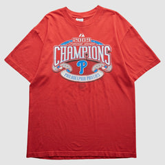 Philadelphia Phillies Majestic 2009 T-Shirt - Red - M by Fanatics Real Vintage T-shirts