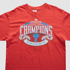 Philadelphia Phillies Majestic 2009 T-Shirt - Red - M by Fanatics Real Vintage T-shirts