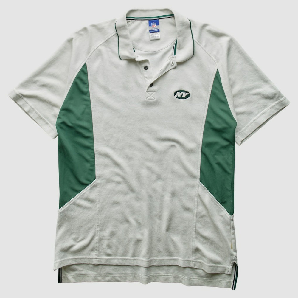 New York Jets Reebok 2000s Polo 3 Buttons T-Shirt White Vintage