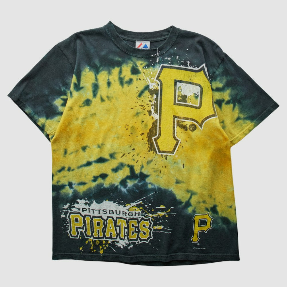 Pittsburgh Pirates Majestic 2000s T-Shirt - Yellow - S by Fanatics Real Vintage T-shirts