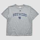 Milwaukee Brewers Adidas 2000s T-Shirt - Gray - M by Fanatics Real Vintage T-shirts