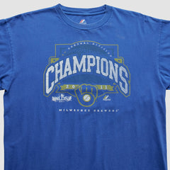 Milwaukee Brewers Majestic 2011 T-Shirt - Blue - L by Fanatics Real Vintage T-shirts