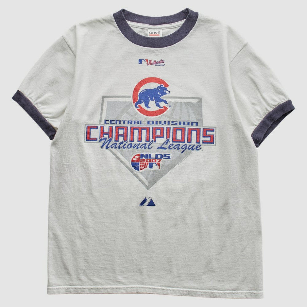 Chicago Cubs Majestic 2007 T-Shirt - White - S by Fanatics Real Vintage T-shirts