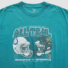 Indianapolis Colts vs. Jacksonville Jaguars Reebok 2007 T-Shirt Teal Vintage