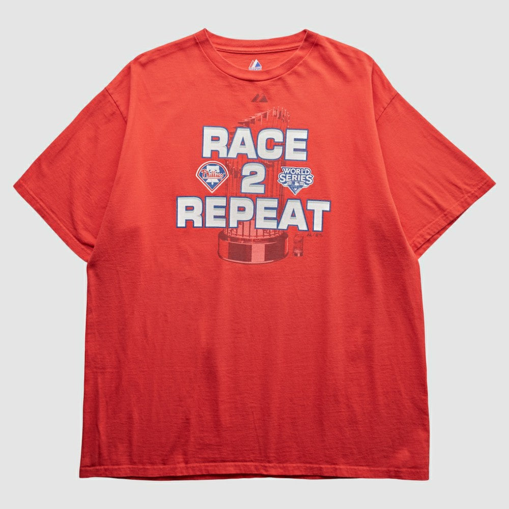 Philadelphia Phillies Majestic 2009 T-Shirt - Red - L by Fanatics Real Vintage T-shirts