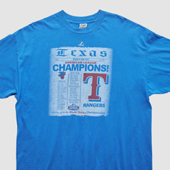 Texas Rangers Majestic 2011 T-Shirt - Blue - 2XL by Fanatics Real Vintage T-shirts