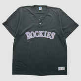 Colorado Rockies Russell 1996 T-Shirt - Black - 2XL by Fanatics Real Vintage T-shirts