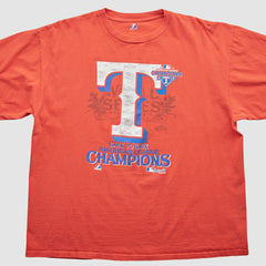 Texas Rangers Majestic 2011 T-Shirt - Orange - 2XL by Fanatics Real Vintage T-shirts