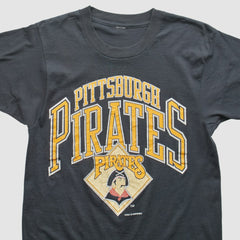 Pittsburgh Pirates Logo 7 1989 T-Shirt - Black - XS by Fanatics Real Vintage T-shirts