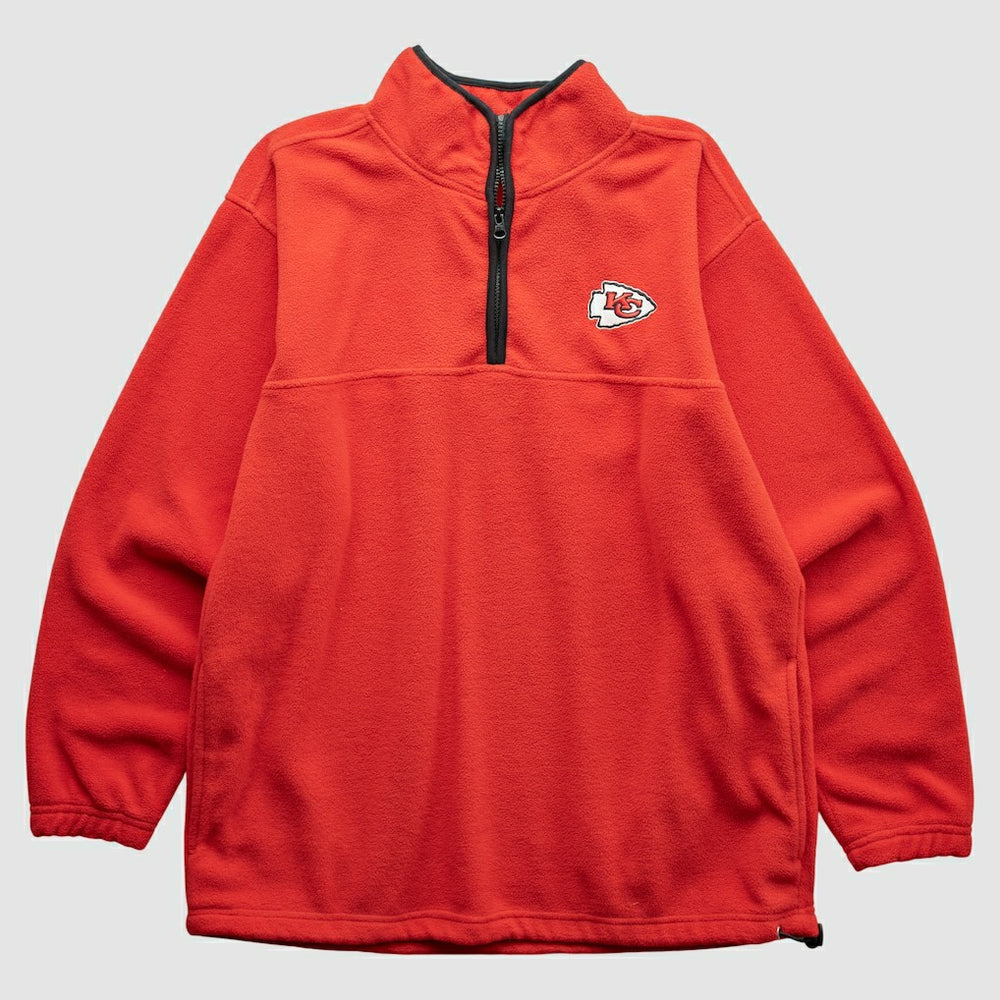 Kansas City Chiefs NFL 2000s 1/4 Zip Sweatshirt Red Vintage