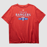Texas Rangers Majestic 2000s T-Shirt - Red - XL by Fanatics Real Vintage T-shirts