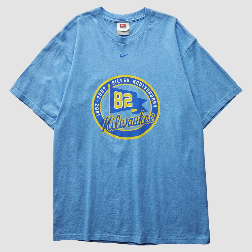 Milwaukee Brewers Nike 2007 T-Shirt - Light Blue - M by Fanatics Real Vintage T-shirts