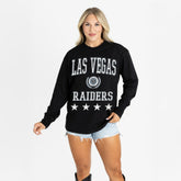 Las Vegas Raiders Gameday Couture Women's Oversized Everyday Star Long Sleeve T-Shirt Black