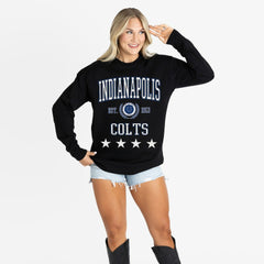 Indianapolis Colts Gameday Couture Women's Oversized Everyday Star Long Sleeve T-Shirt Black