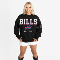 Buffalo Bills Gameday Couture Women's Oversized Level Up Black Label Premium Fleece Sweatshirt Black