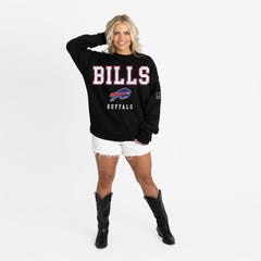 Buffalo Bills Gameday Couture Women's Oversized Level Up Black Label Premium Fleece Sweatshirt Black