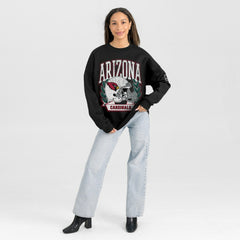 Arizona Cardinals Gameday Couture Women's Oversized Victory Lane Black Label Premium Fleece Sweatshirt Black