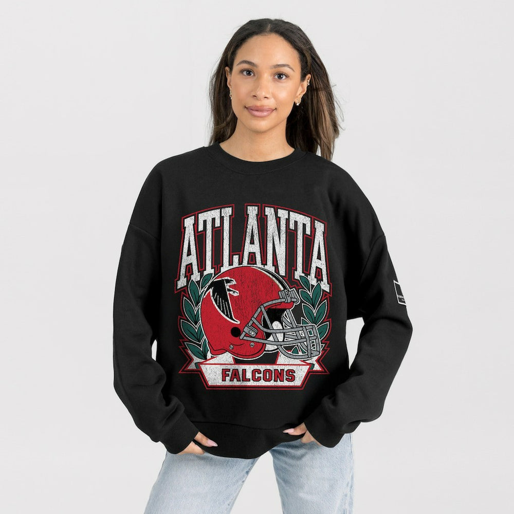 Atlanta Falcons Gameday Couture Women's Oversized Victory Lane Black Label Premium Fleece Sweatshirt Black