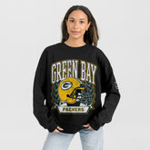 Green Bay Packers Gameday Couture Women's Oversized Victory Lane Black Label Premium Fleece Sweatshirt Black