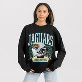 Jacksonville Jaguars Gameday Couture Women's Oversized Victory Lane Black Label Premium Fleece Sweatshirt Black