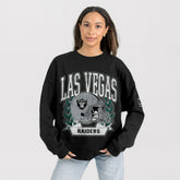 Las Vegas Raiders Gameday Couture Women's Oversized Victory Lane Black Label Premium Fleece Sweatshirt Black