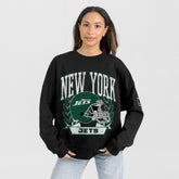 New York Jets Gameday Couture Women's Oversized Victory Lane Black Label Premium Fleece Sweatshirt Black