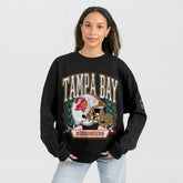 Tampa Bay Buccaneers Gameday Couture Women's Oversized Victory Lane Black Label Premium Fleece Sweatshirt Black