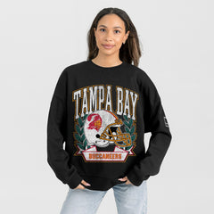 Tampa Bay Buccaneers Gameday Couture Women's Oversized Victory Lane Black Label Premium Fleece Sweatshirt Black