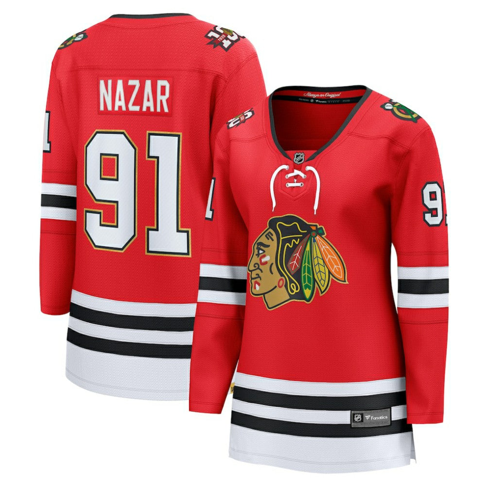 NHL Frank Nazar Chicago Blackhawks Fanatics Women's Centennial Breakaway Player Jersey - Red