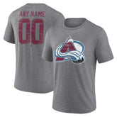 NHL,Custom Colorado Avalanche Heritage Custom Tri-Blend T-Shirt - Gray
