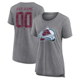 NHL,Custom Colorado Avalanche Women's Heritage Custom Tri-Blend T-Shirt - Gray