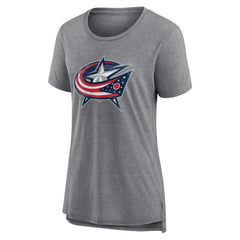 NHL,Custom Columbus Blue Jackets Women's Heritage Custom Tri-Blend T-Shirt - Gray