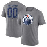 NHL,Custom Edmonton Oilers Heritage Custom Tri-Blend T-Shirt - Gray