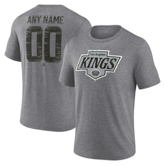 NHL,Custom Los Angeles Kings Heritage Custom Tri-Blend T-Shirt - Gray