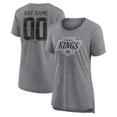 NHL,Custom Los Angeles Kings Women's Heritage Custom Tri-Blend T-Shirt - Gray