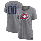NHL,Custom Montreal Canadiens Women's Heritage Custom Tri-Blend T-Shirt - Gray