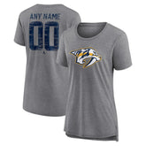 NHL,Custom Nashville Predators Women's Heritage Custom Tri-Blend T-Shirt - Gray