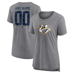 NHL,Custom Nashville Predators Women's Heritage Custom Tri-Blend T-Shirt - Gray