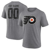 NHL,Custom Philadelphia Flyers Heritage Custom Tri-Blend T-Shirt - Gray