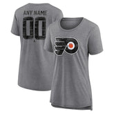 NHL,Custom Philadelphia Flyers Women's Heritage Custom Tri-Blend T-Shirt - Gray