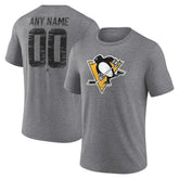 NHL,Custom Pittsburgh Penguins Heritage Custom Tri-Blend T-Shirt - Gray