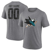 NHL,Custom San Jose Sharks Heritage Custom Tri-Blend T-Shirt - Gray